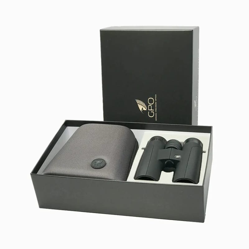 Binoculars in their retail box