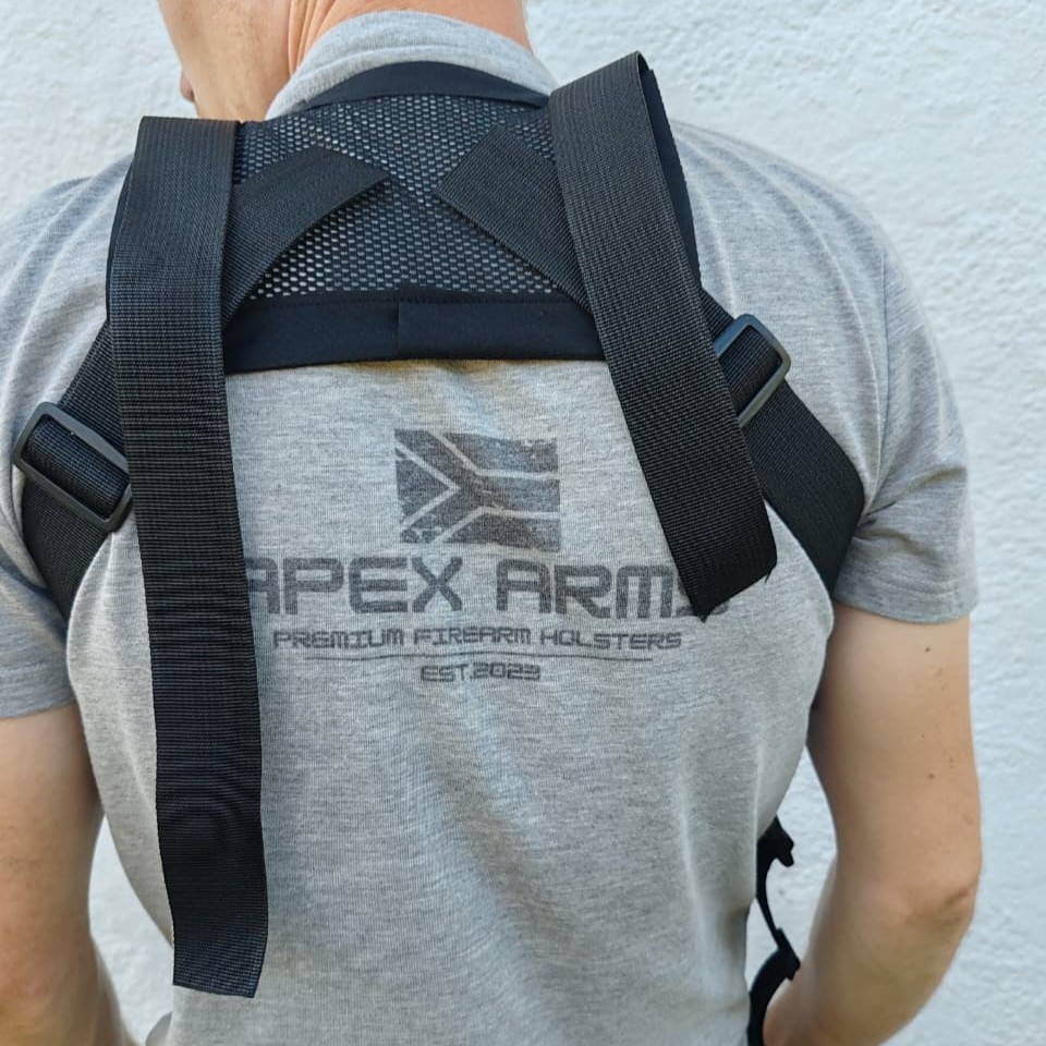 Shoulder holster rig back view